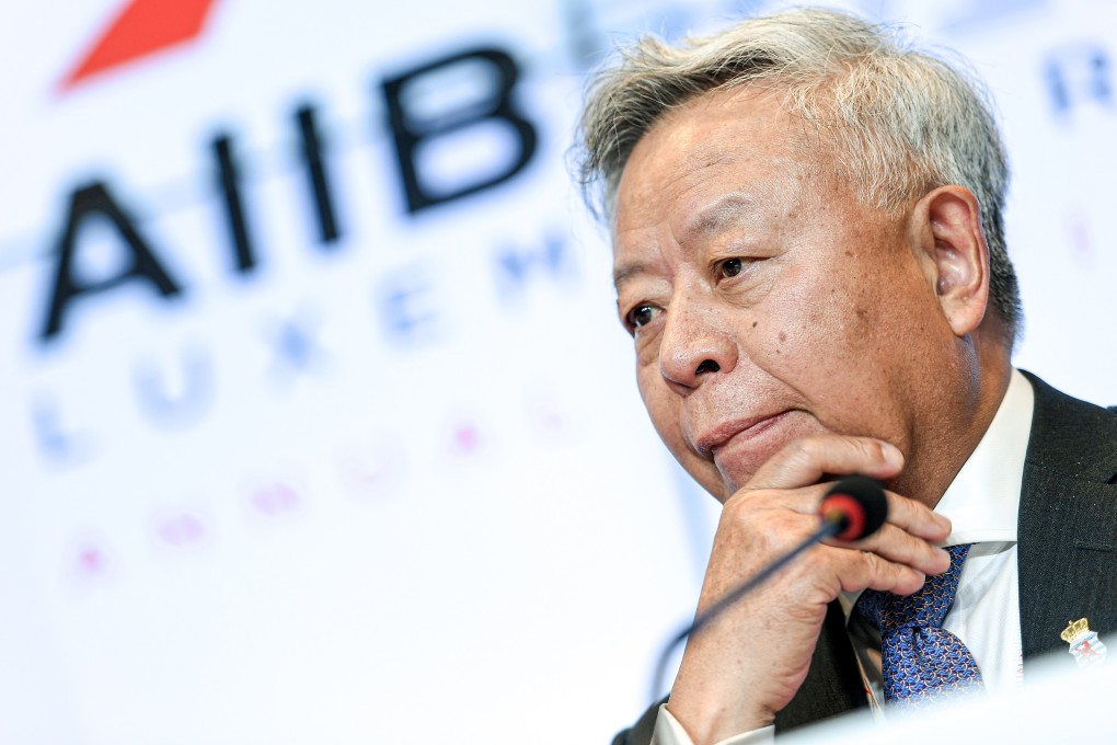 AIIB president Jin Liqun holds a press conference in Luxembourg on July 12. Photo: EPA-EFE