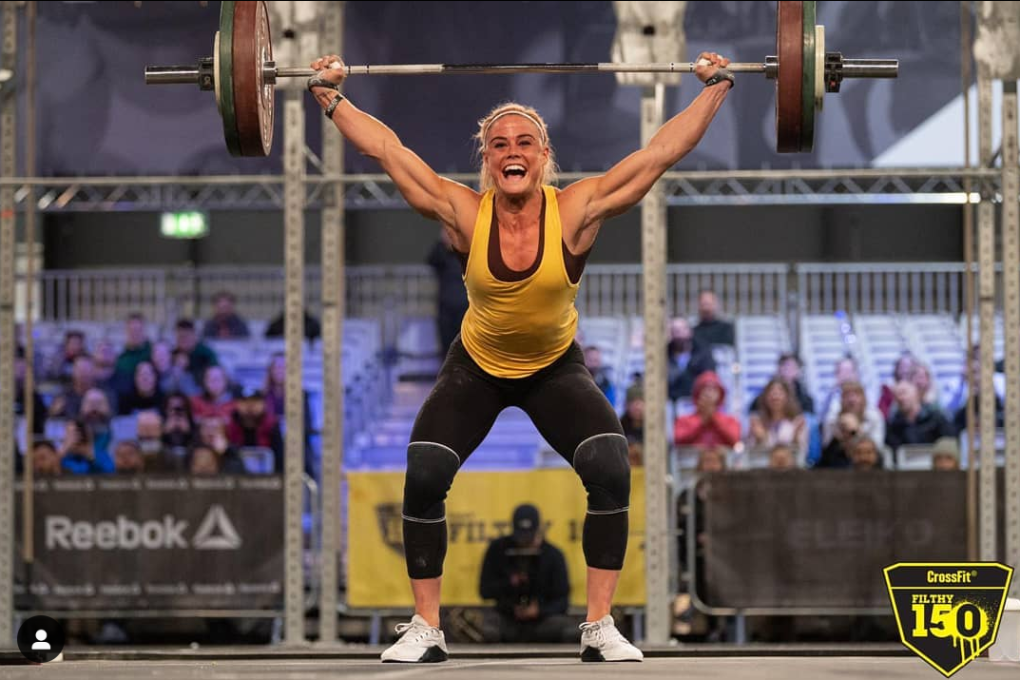 It’s all smiles as Sara Sigmundsdottir leads the women at the end of day one. Photo: Filthy 150 Instagram