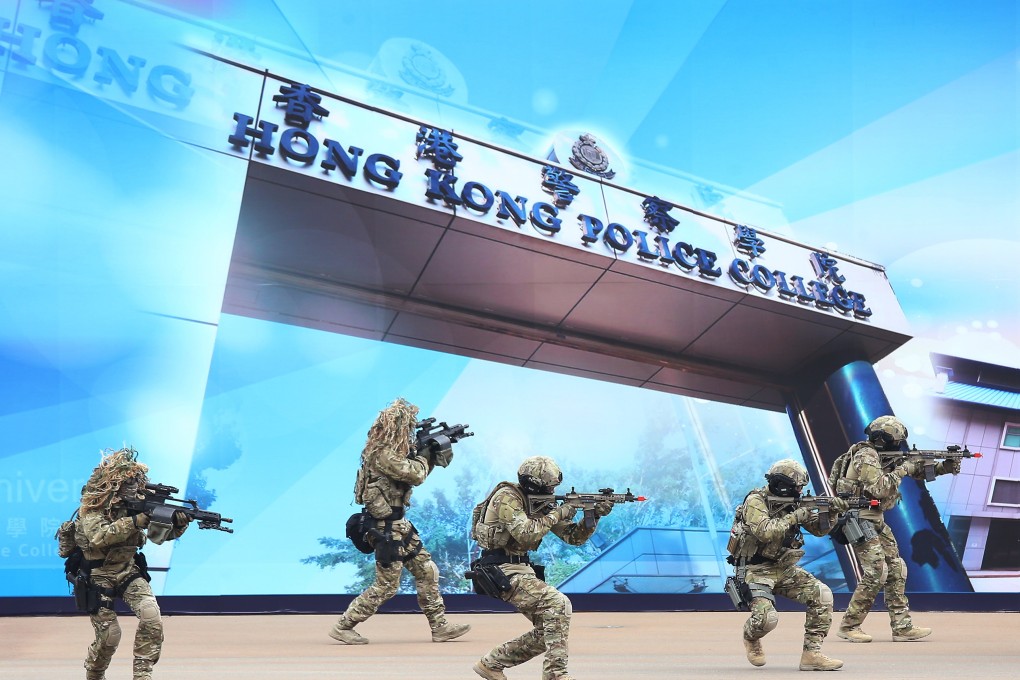 The SDU puts on a demonstration on open day of the Hong Kong Police College. Photo: Dickson Lee