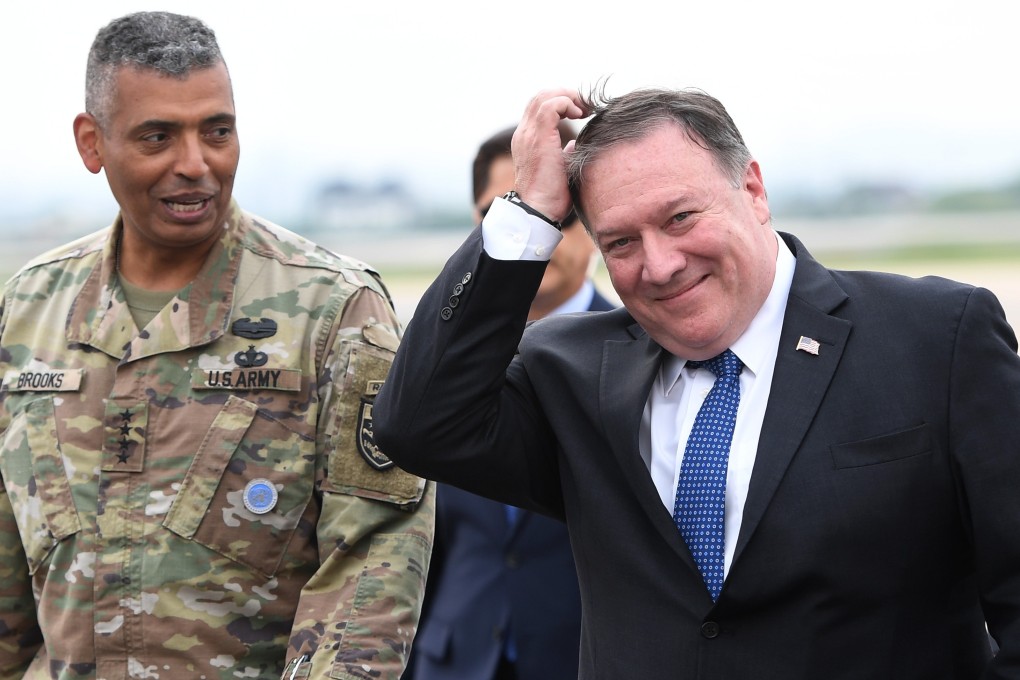 US Army general Vincent Brooks (left), at the time commander of United States Forces Korea, with US Secretary of State Mike Pompeo in Pyeongtaek, South Korea, last year. Photo: AFP