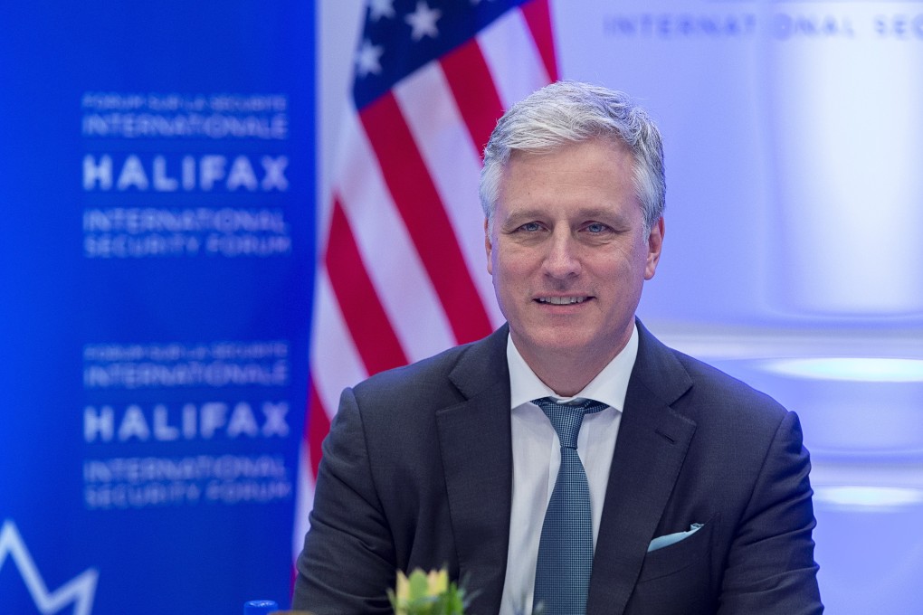 US National Security Advisor Robert O'Brien at a round table event at the Halifax International Security Forum in Halifax on Saturday. Photo: AP