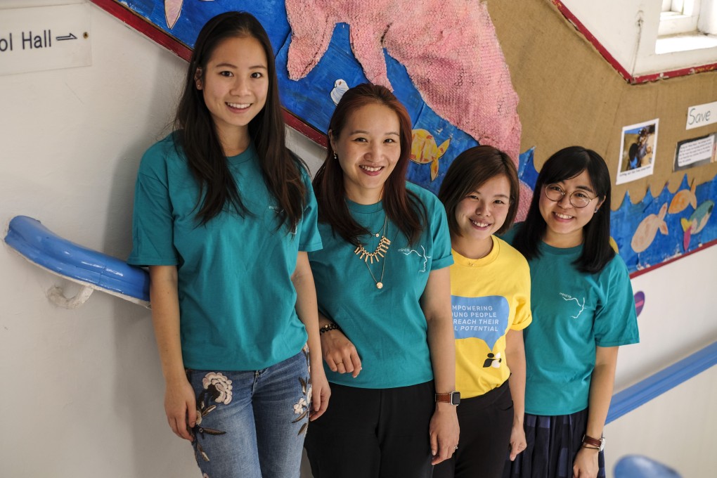 Charlotte Chan, Cecilia Yiu, Cindy Ng and Vivien So, from the Coolminds project, which is running a scheme to help young people get the mental health support they need. Photo: Tory Ho