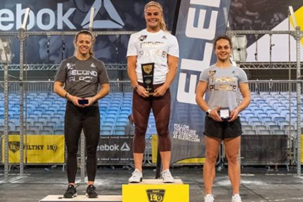 Sara Sigmundsdottir wins the CrossFit Sanctionals Filthy 150, with Kristin Holte in second and Emma McQuaid third. Photo: Instagram/Filthy 150