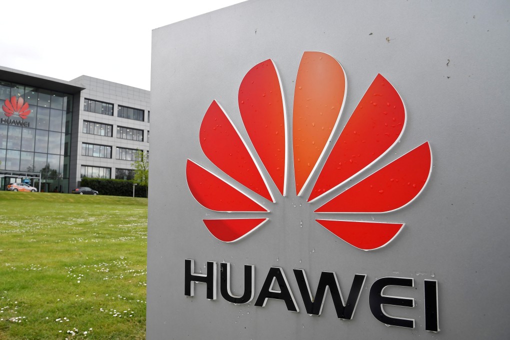 The Huawei logo displayed on a sign outside the company’s offices in Reading, Britain, in May. Photo: Reuters