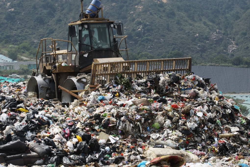 The West New Territories Landfill in Tuen Mun. Hongkongers sent an average of 1.53kg of municipal solid waste per day to landfills in 2018. Photo: Edward Wong