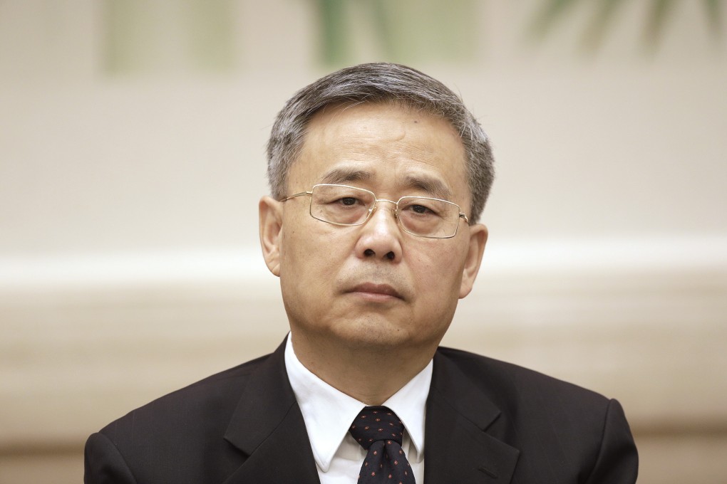 Guo Shuqing, chairman of the China Banking and Insurance Regulatory Commission (CBIRC), at a news conference at the Great Hall of the People during the 19th National Congress of the Communist Party of China in Beijing on Thursday, October 19, 2017. Photo: Bloomberg