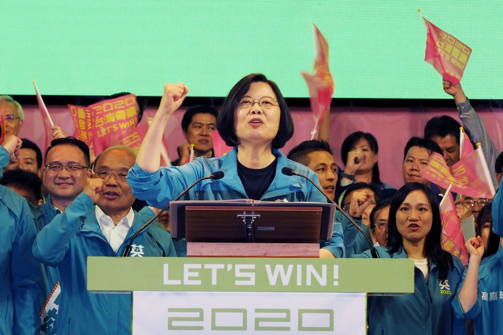 Taiwanese President Tsai Ing-wen speaks at a campaign rally in Taipei, on November 17. Tsai, from the pro-independence DPP, is seeking re-election on January 11. Photo: EPA-EFE