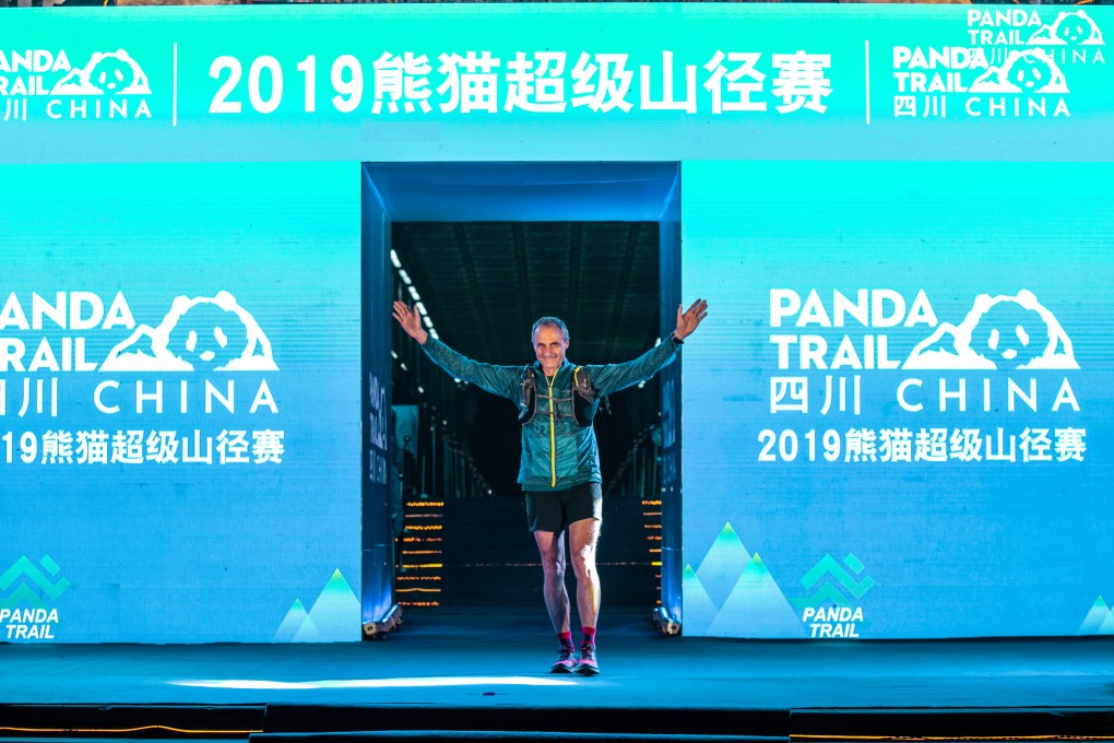 Michel Poletti, UTMB co-founder, introduced as one of the runners at the starting ceremony of the Panda Trail trail run. Photos: Panda Trail