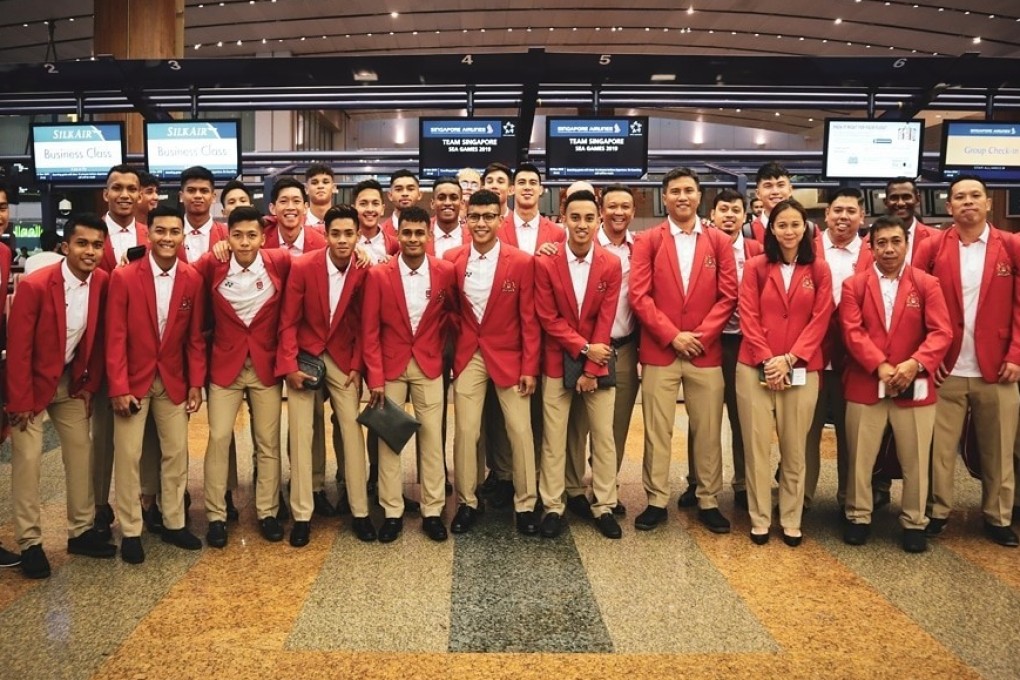 The Singapore under-22 football team for the SEA Games comprises many Muslim players. Photo: FAS