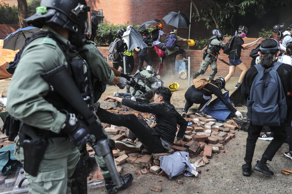 Police and protesters clashed more than a week ago around the PolyU campus. Photo: Sam Tsang