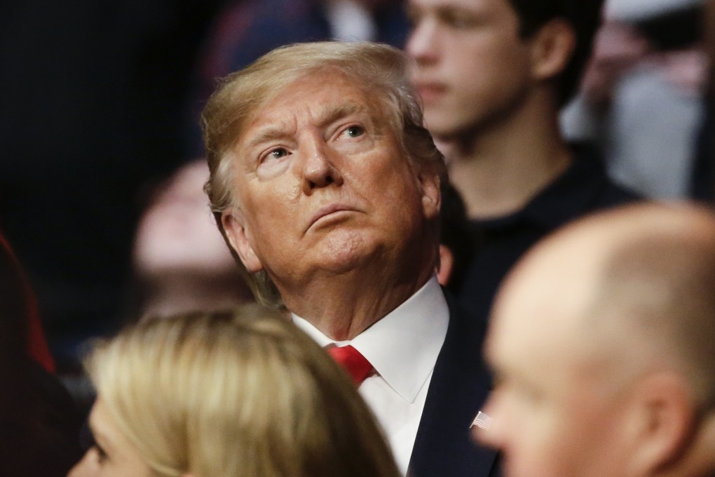 President Donald Trump watches on at UFC 244 at Madison Square Garden. Photo: AP