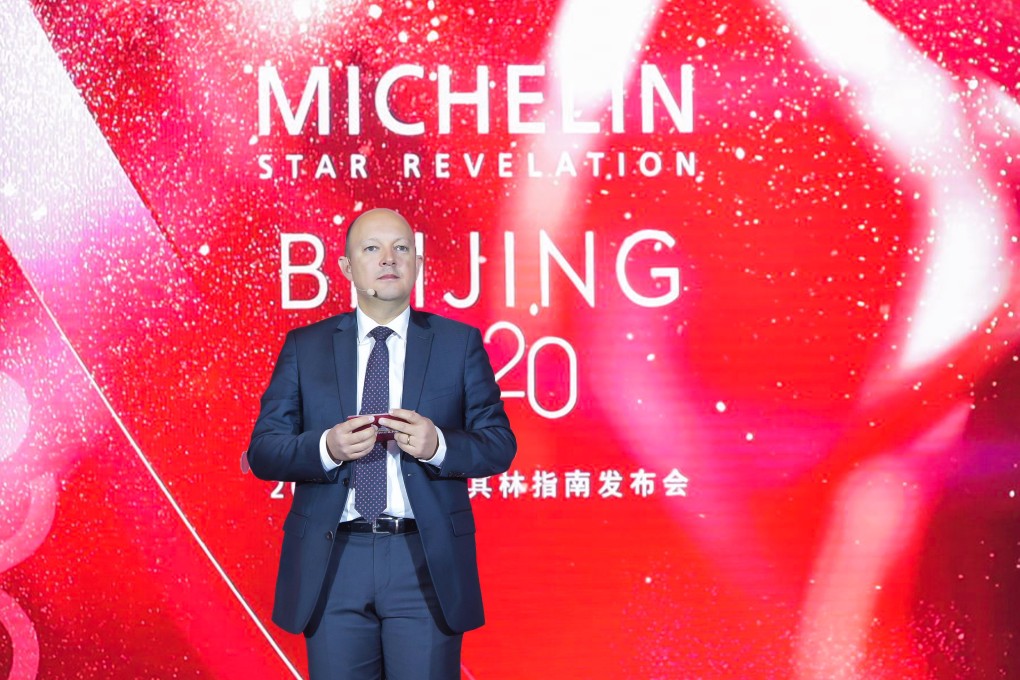 Michelin China president Kamran-Charles Vossoughi at the announcement ceremony in Beijing for the city’s first Michelin guide.