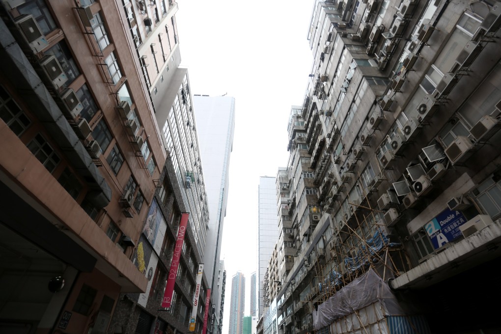 A typical facade of Hong Kong where commercial and residential units coexist in these Lai Chi Kok buildings in 2018. Photo: Xiaomei Chen