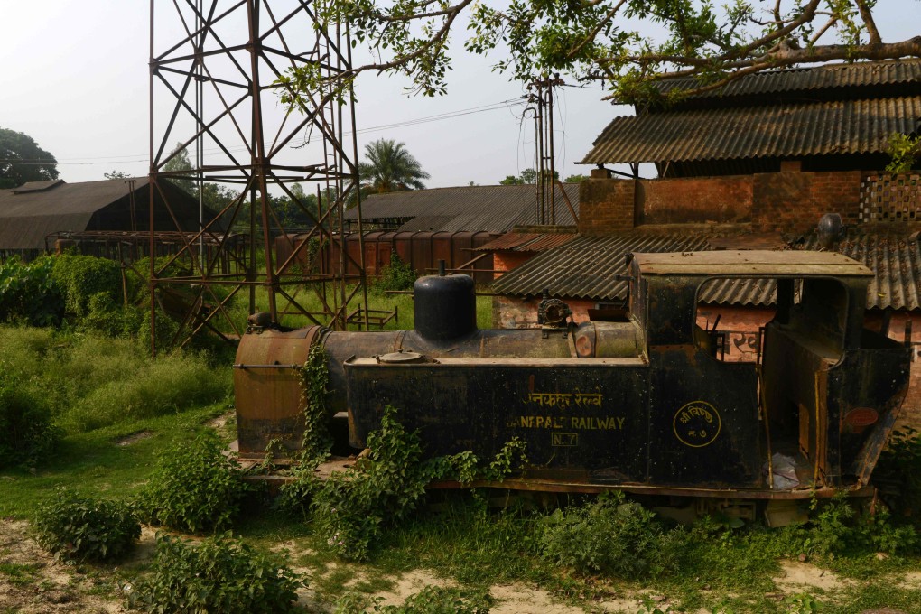 An old train engine lies abandoned in Janakpur, 300km south of Kathmandu. Photo: AFP