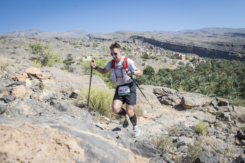 A runner at The Sultanate of Oman, during the first ever international UTMB event. Photo: Mark Lloyd Images