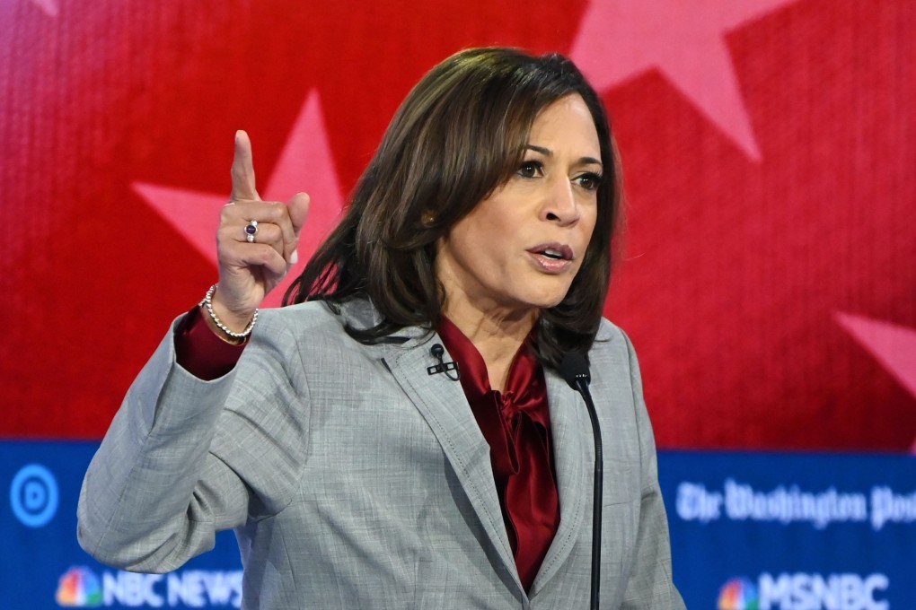 US Senator Kamala Harris of California speaks during the fifth Democratic primary debate of the 2020 presidential campaign season in Atlanta, Georgia, in November. Photo: AFP