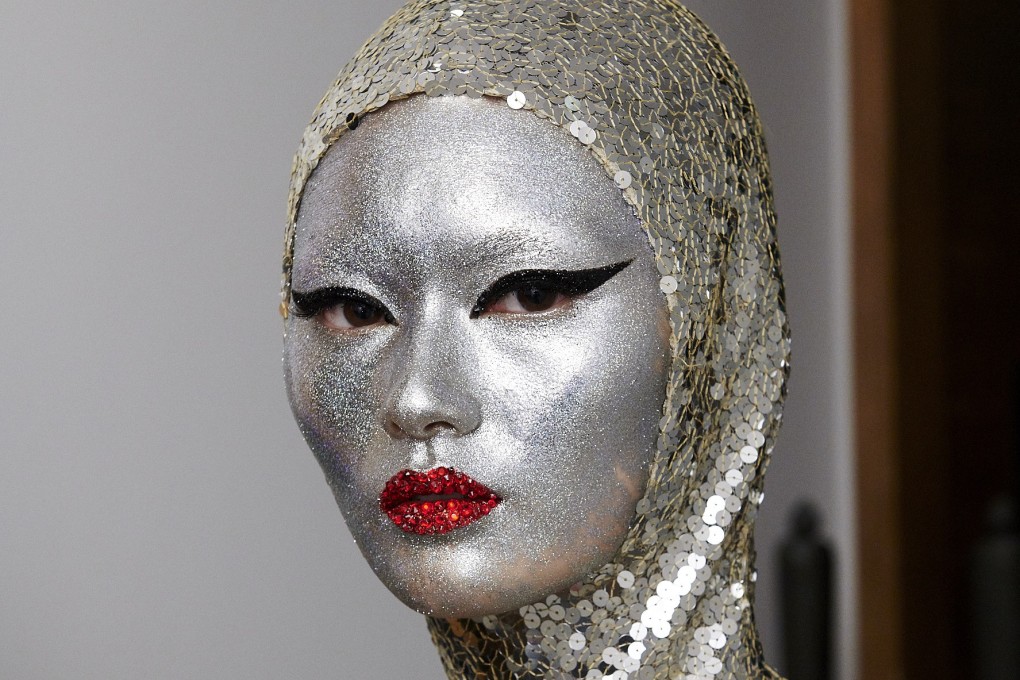 A glitter-heavy make-up look created by Pat McGrath for Valentino's haute couture show in Beijing, in November.
