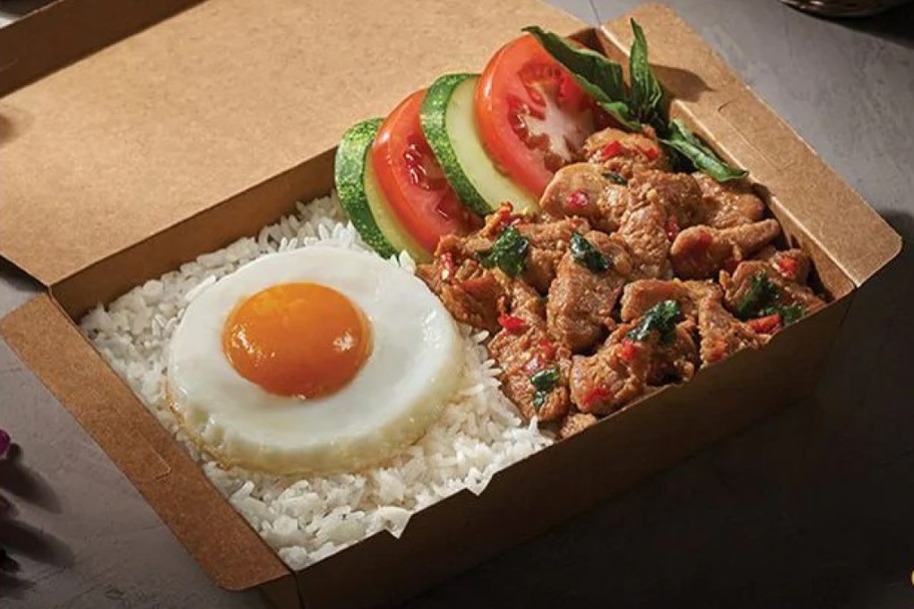 Thai basil chicken with rice from Sampan, in Kuala Lumpur, Malaysia, a new restaurant opened by AirAsia in conjunction with cafe T&Co. Photo: AirAsia