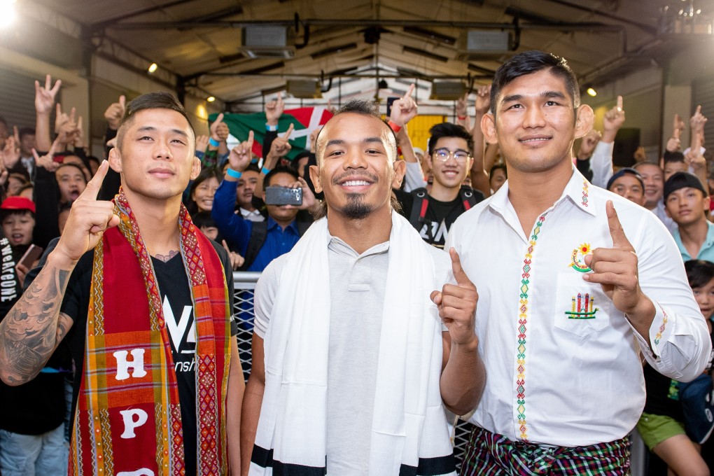 Aung La N Sang (right), Tial Thang (centre) and Martin Nguyen at the One: Mark of Greatness meet and greet in Kuala Lumpur. Photos: One Championship