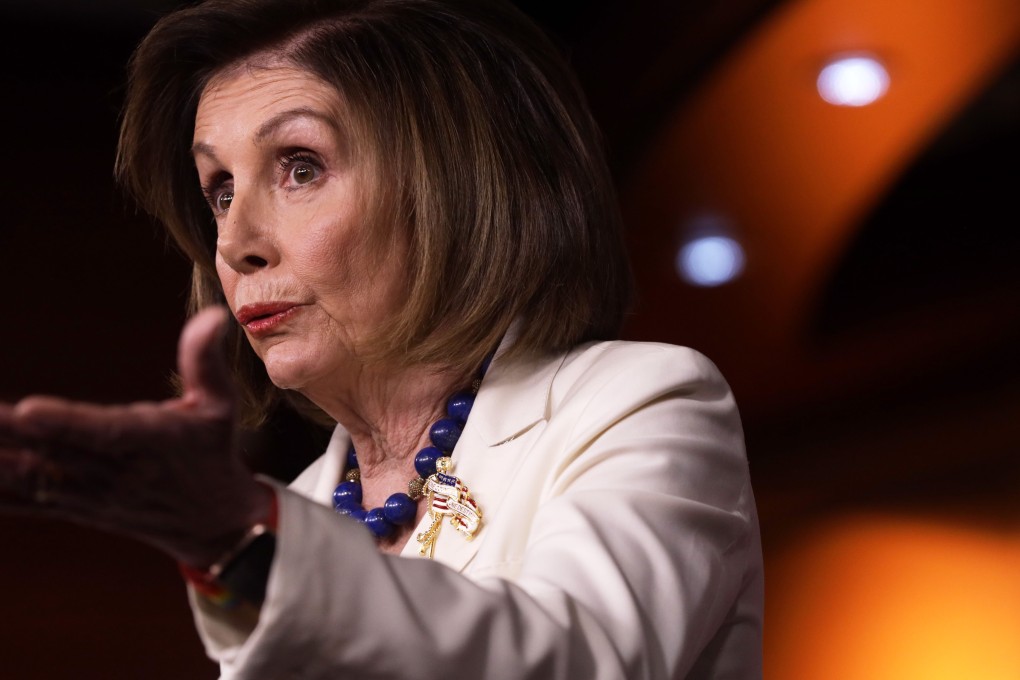US House Speaker Nancy Pelosi speaks during her weekly news conference on Capitol Hill on Thursday. Photo: AFP