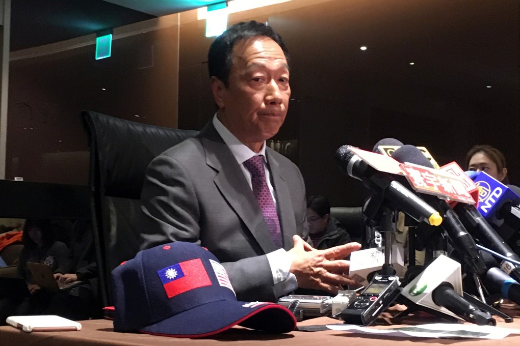 Foxconn founder Terry Gou fields questions in Taipei ahead of his latest visit to the United States. Photo: Reuters