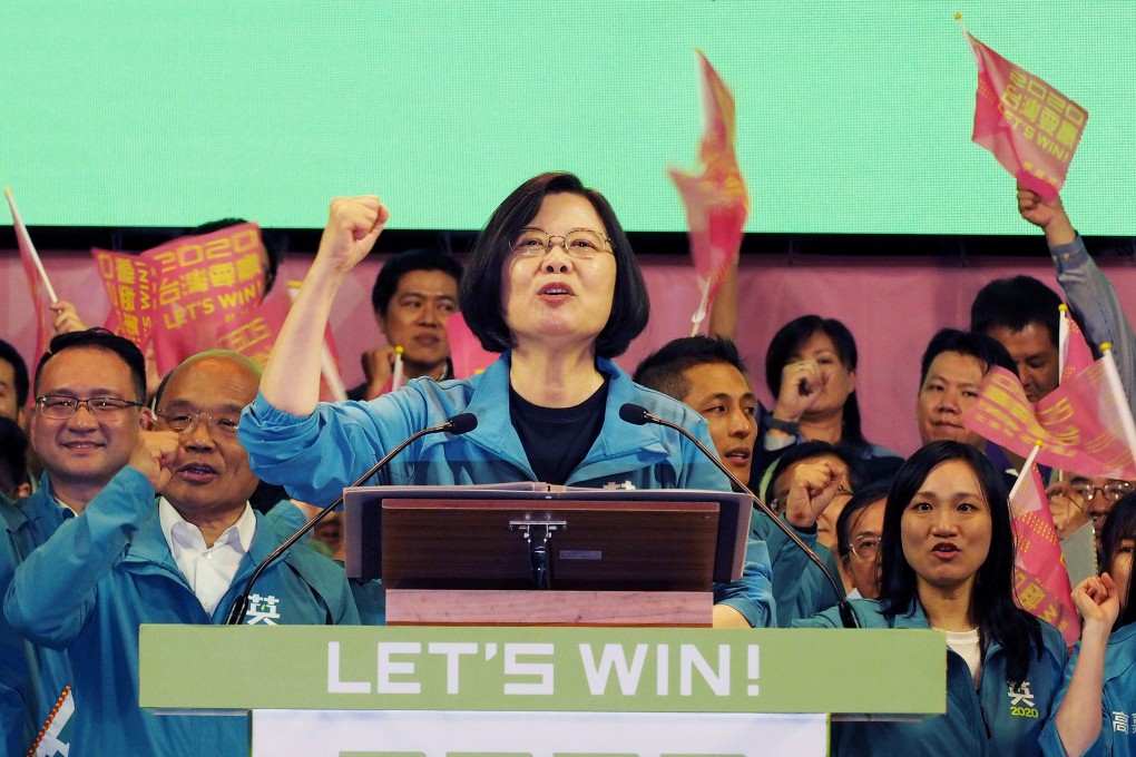 The latest polls show incumbent Tsai Ing-wen on course for victory in Taiwan’s presidential election next month. Photo: EPA-EFE
