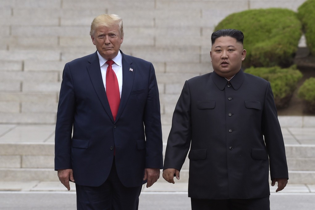US President Donald Trump meets with North Korean leader Kim Jong-un at the North Korean side of the border at the village of Panmunjom in demilitarised zone. File photo: AP