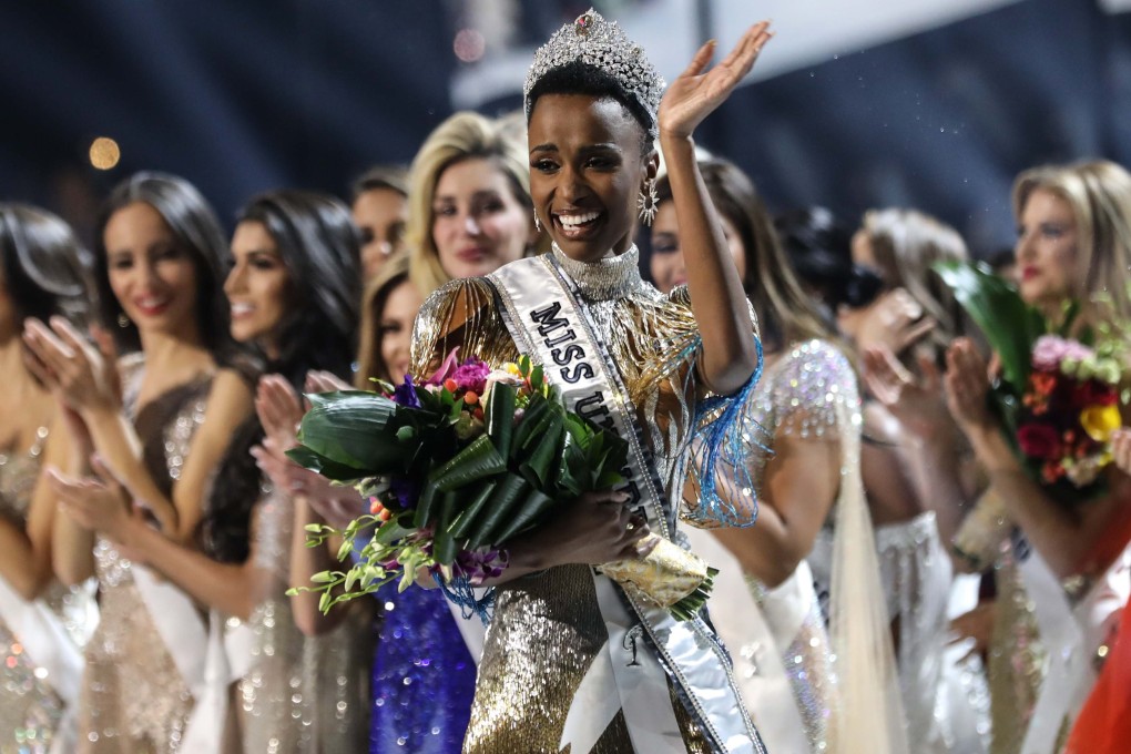 Zozibini Tunzi, 26, finished first ahead of the Puerto Rican and Mexican finalists. Photo: EPA