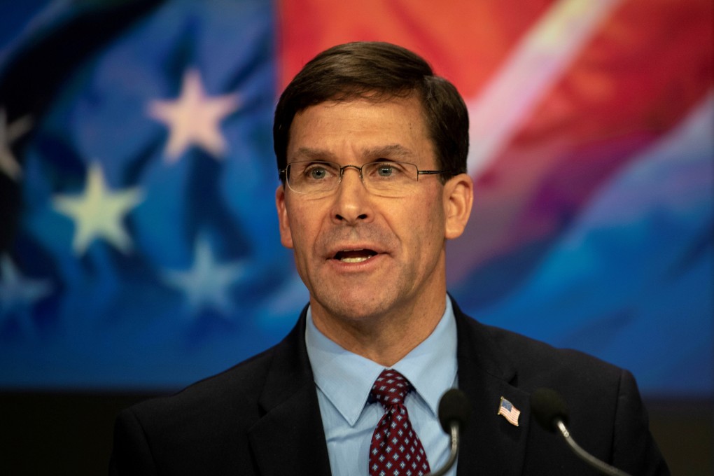US Defense Secretary Mark Esper. Photo: Handout via Reuters