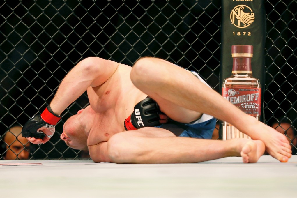 Stefan Struve reacts after taking a low kick by Ben Rothwell during UFC Fight Night at Capital One Arena. Photos: USA TODAY Sports