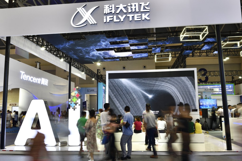 A booth by iFlytek, one of China’s designated national champions in artificial intelligence, is seen at the 2019 Smart China Expo in Chongqing on August 27. Photo: Getty Images