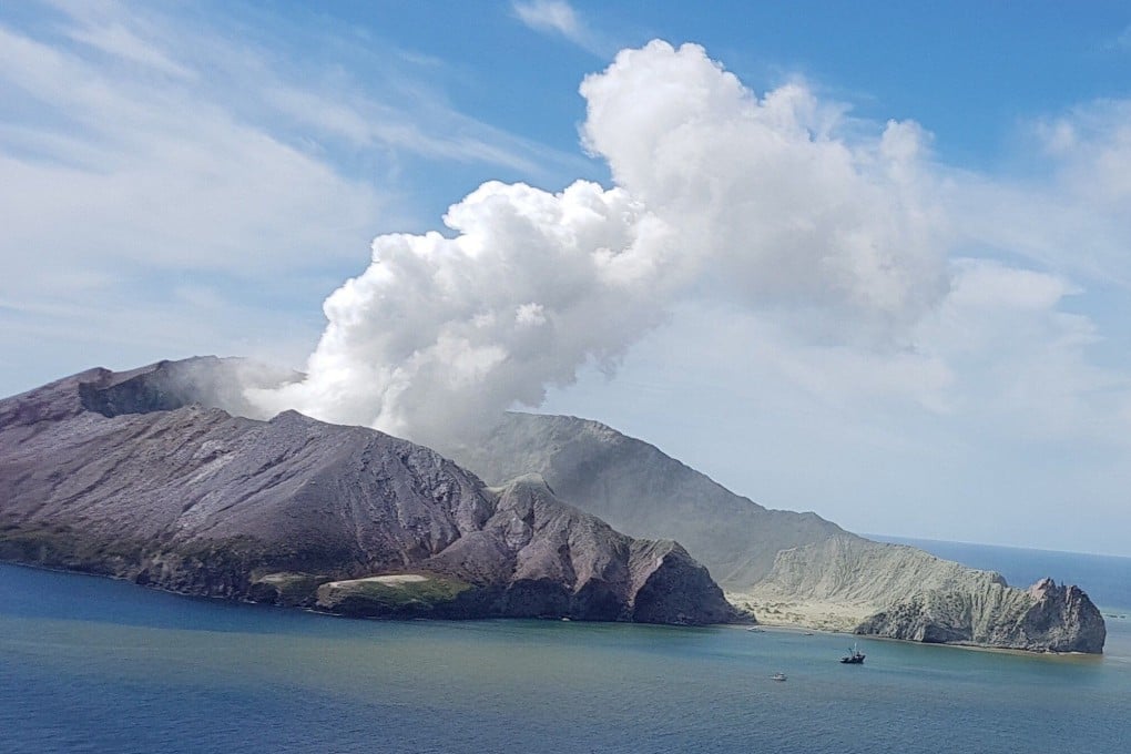The White Island eruption sent a plume of steam and ash an estimated 3.6km into the air. Photo: AFP