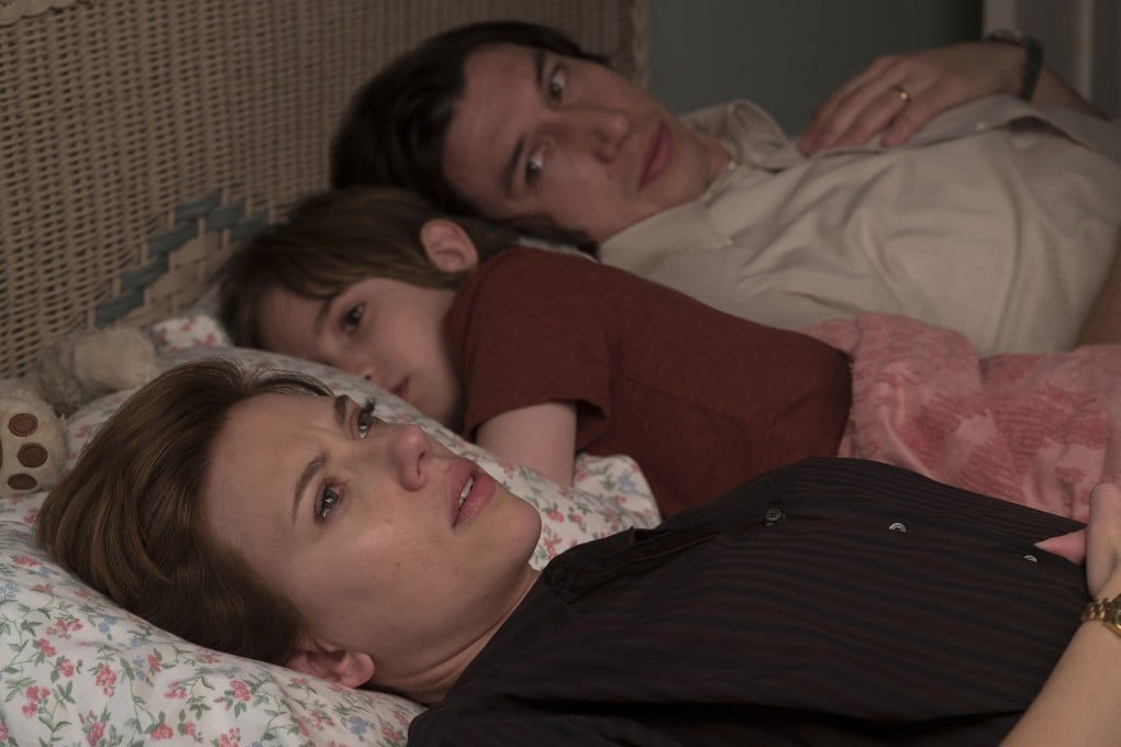 Scarlett Johansson, Azhy Robertson and Adam Driver in the film Marriage Story. Photo: Netflix