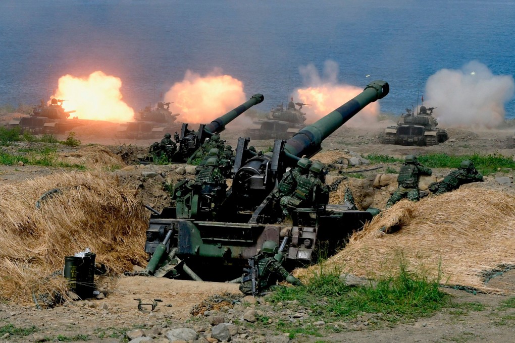 Taiwanese tanks and self-propelled artillery take part in Han Kuang 2019. Photo: AFP