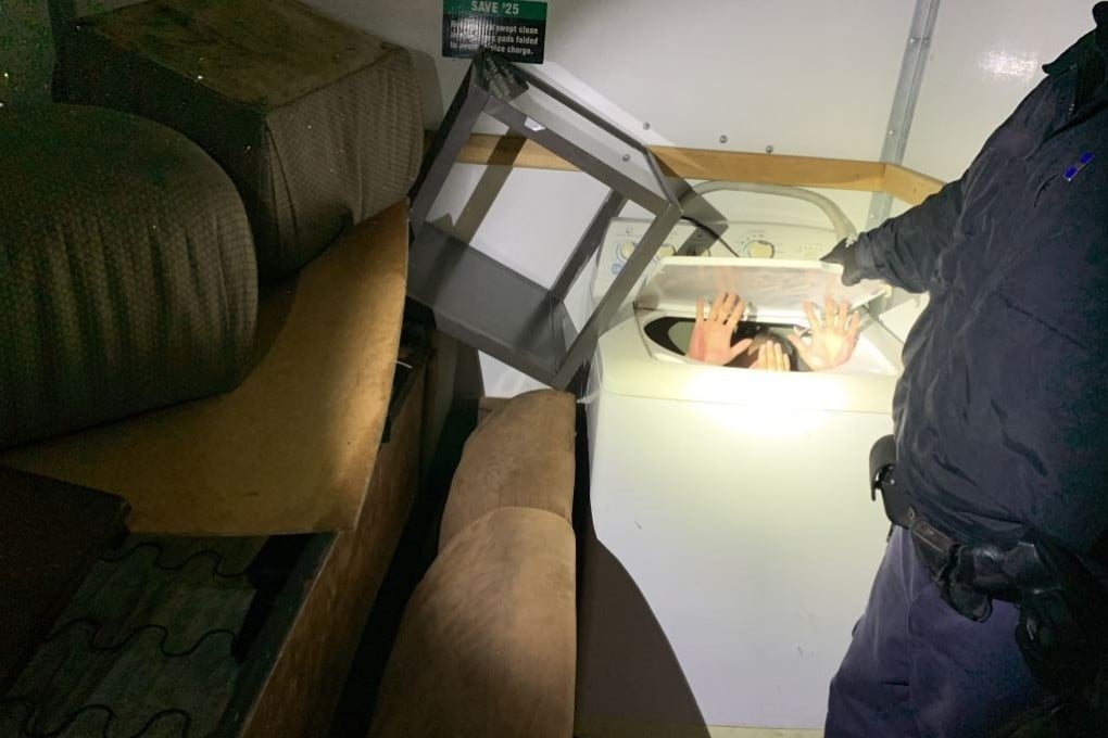At least one person was crammed inside a washing machine on board a truck crossing the US border from Mexico on Saturday. Photo: US Customs and Border Protection