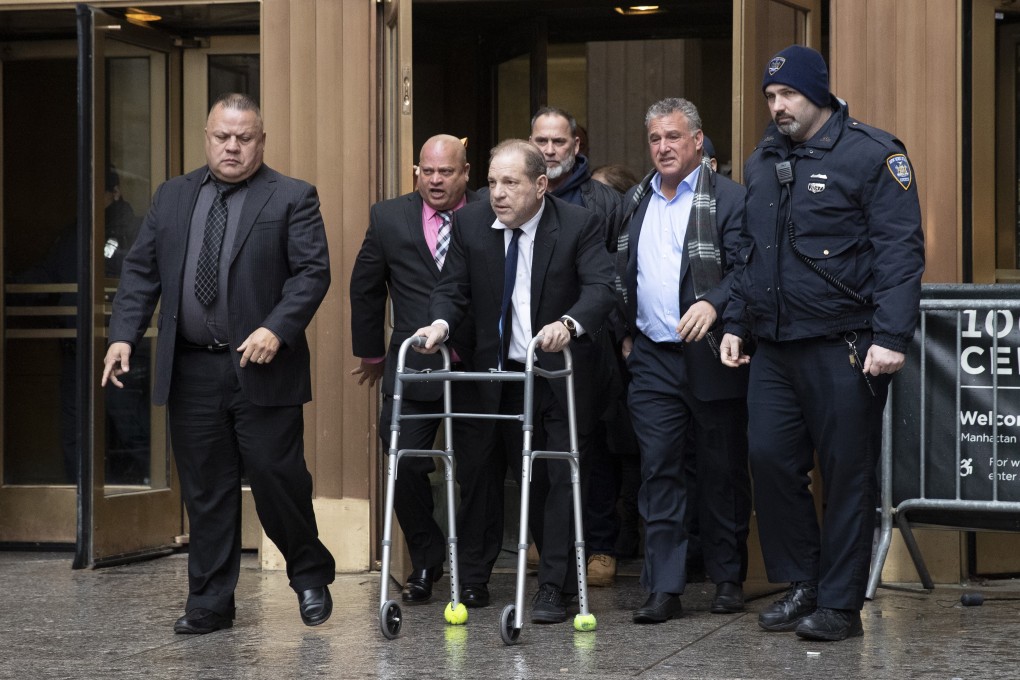 Looking frail as he shuffled into a pretrial hearing in Manhattan using a walking frame, he had his US$1 million cash bail raised to US$2 million in assets after prosecutors accused him of mishandling his ankle monitor. Photo: AP