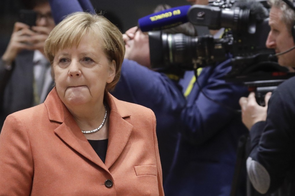 German Chancellor Angela Merkel arrives for the European Council summit in Brussels on Thursday. Photo: dpa