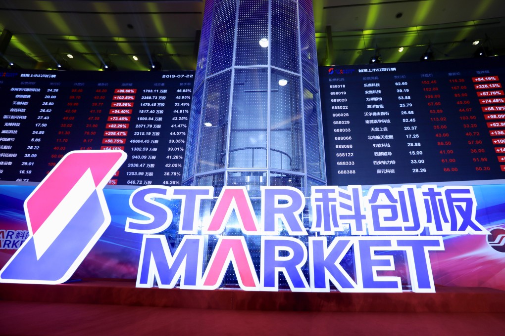 A sign for Star Market, China’s Nasdaq-style tech board, is seen after the listing ceremony of the first batch of companies at Shanghai Stock Exchange, on July 22. Photo: Reuters