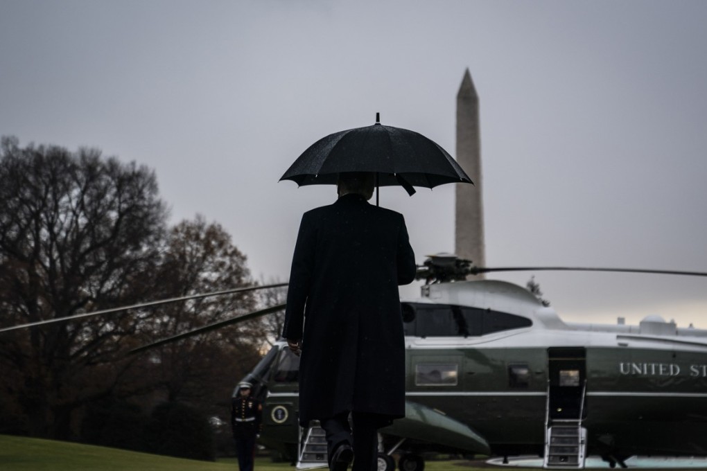 President Donald Trump leaves the White House on Dec. 2, 2019, on his way to a NATO meeting in London. MUST CREDIT: Washington Post photo by Jabin Botsford