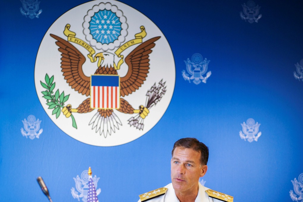 US Admiral John Aquilino speaks during a news conference in Bangkok. Photo: Reuters