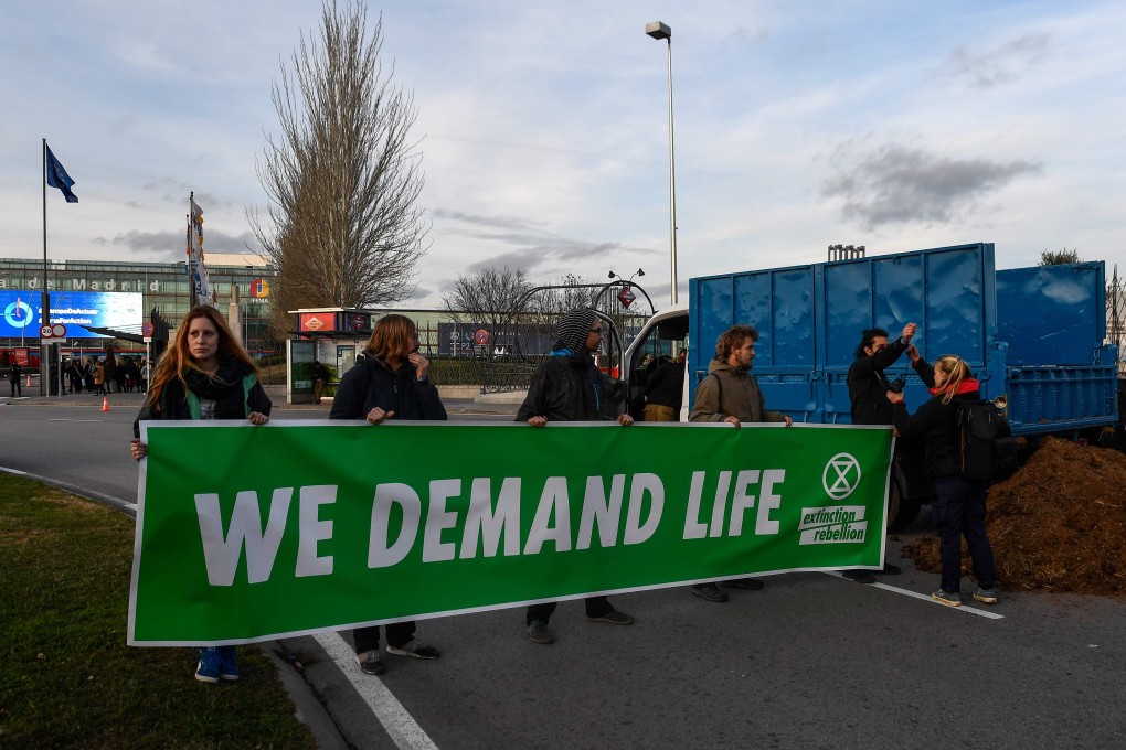 Activists from international climate action group Extinction Rebellion. Photo: AFP