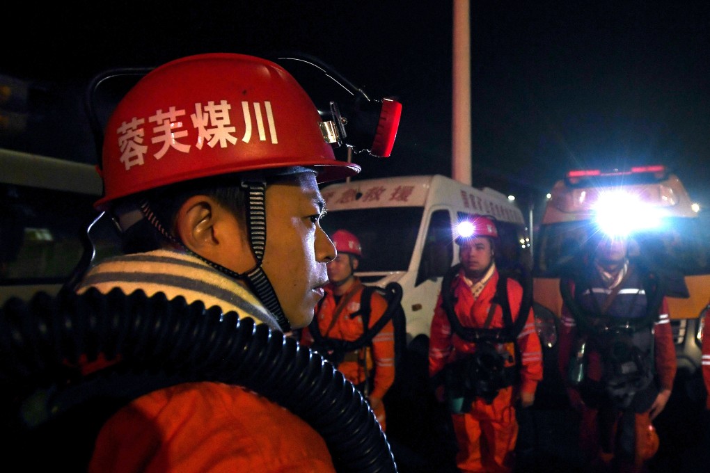 About 200 people are involved in a mission to rescue 14 people trapped in a flooded coal mine in Sichuan province. Photo: Xinhua