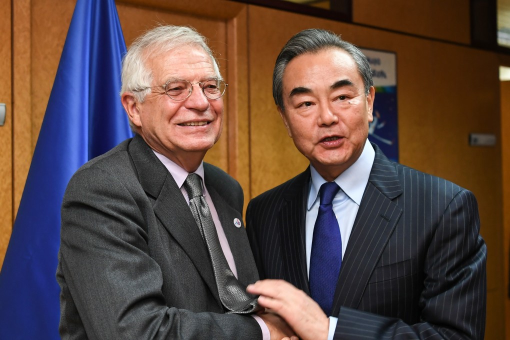 EU High Representative for Foreign Affairs and Security Policy Josep Borrell and Chinese Foreign Minister Wang Yi at Asem, the 14th Asia-Europe Meeting, in Madrid on December 15. Photo: Xinhua