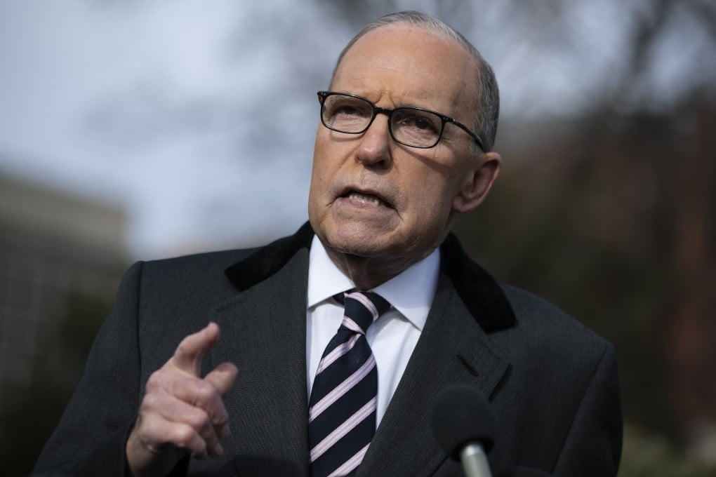 White House chief economic adviser Larry Kudlow talks to reporters outside the White House on December 6. Photo: AP