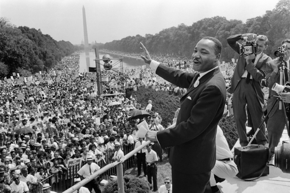American civil rights leader Martin Luther King Jnr waves to supporters during the “March on Washington” on August 28, 1963. The march, calling for civil and economic rights for African Americans, was also the occasion of King’s iconic “I Have A Dream” speech. Photo: AFP