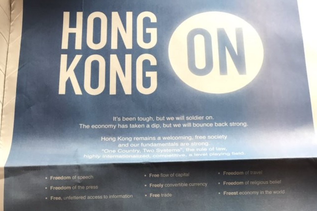 The message of a new ad campaign promoting Hong Kong abroad, following on from an earlier one in September, is that the city’s fundamentals and freedoms remain intact. But the timing is wrong. Photo: Twitter