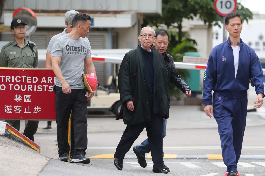 Rafael Hui walks out of Stanley Prison after serving five years for accepting bribes and inducements. Photo: Sam Tsang