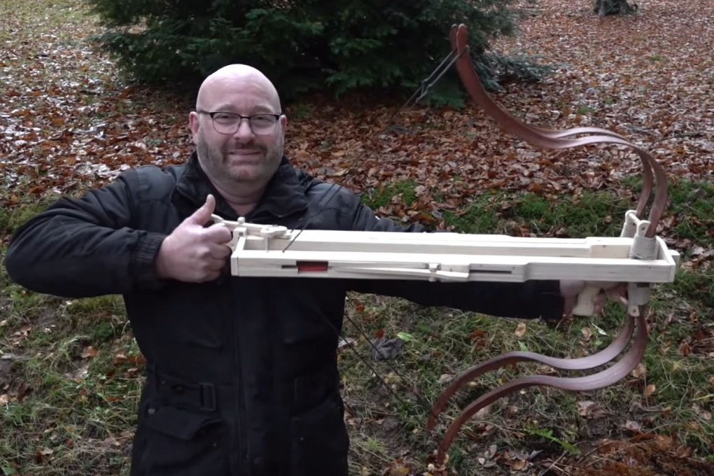 German Joerg Sprave has for years uploaded clips of his ever-wackier projectile-throwing creations to YouTube, where hundreds of millions of views and 2.4 million subscribers put him in the top 50 channels nationwide. Photo: YouTube