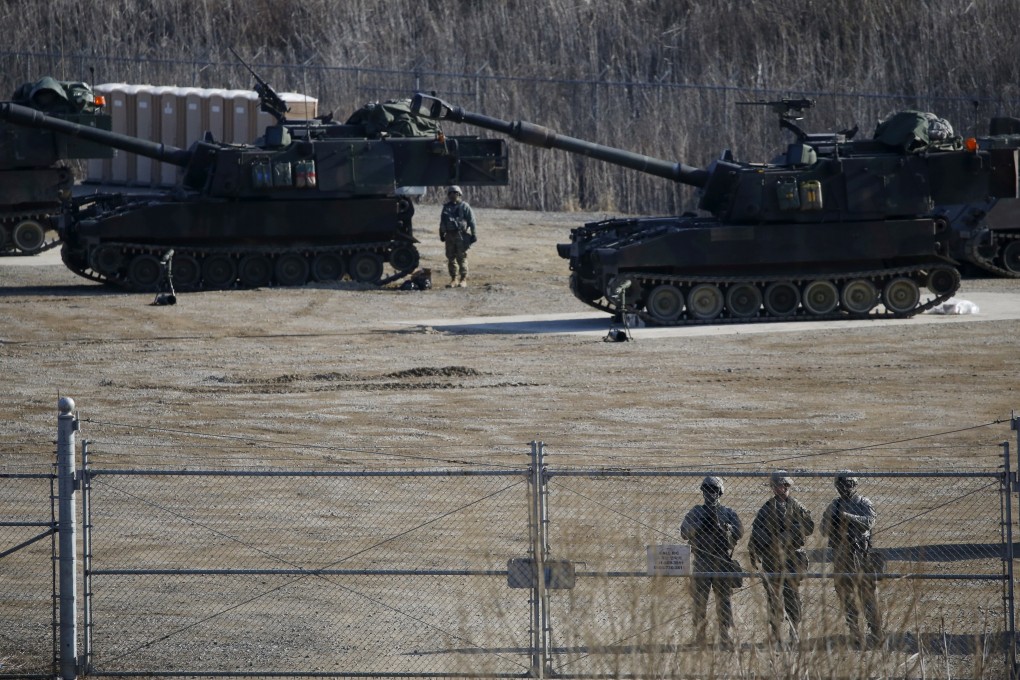 US Army self-propelled howitzers during a military exercise in Pocheon, South Korea, in 2016. Photo: Reuters