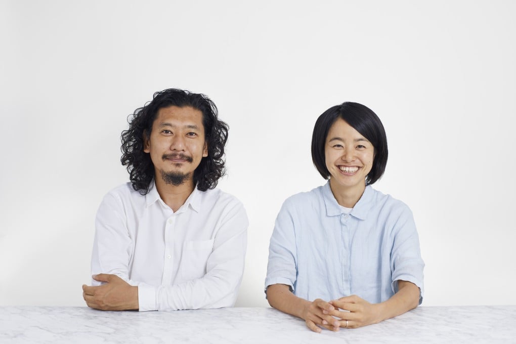 Masahiro (left) and Mao Harada, of Mount Fuji Architects Studio, who worked with artist Liam Gillick to design the Manabe Equation House, a hotel in Okayama, in Japan.